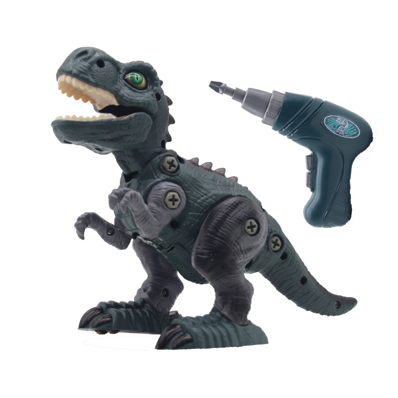 Kids Plastic Stem t rex Dino Toy Gift diy assembly toys Walking Electric Dinosaur Toys for Boys and Girls