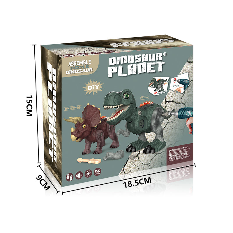 Kids Plastic Stem t rex Dino Toy Gift diy assembly toys Walking Electric Dinosaur Toys for Boys and Girls